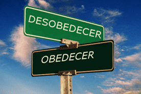 Street signs pointing to Obey and Disobey